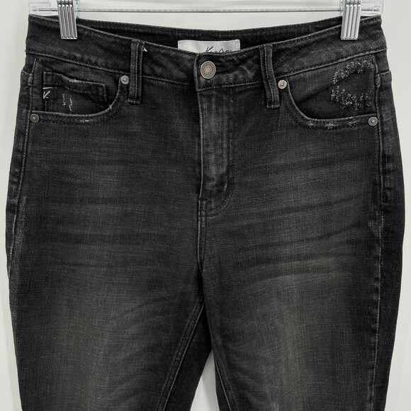 KANCAN Graphite Black High Rise Distressed Mom Jeans Size 26 - Picture 5 of 9